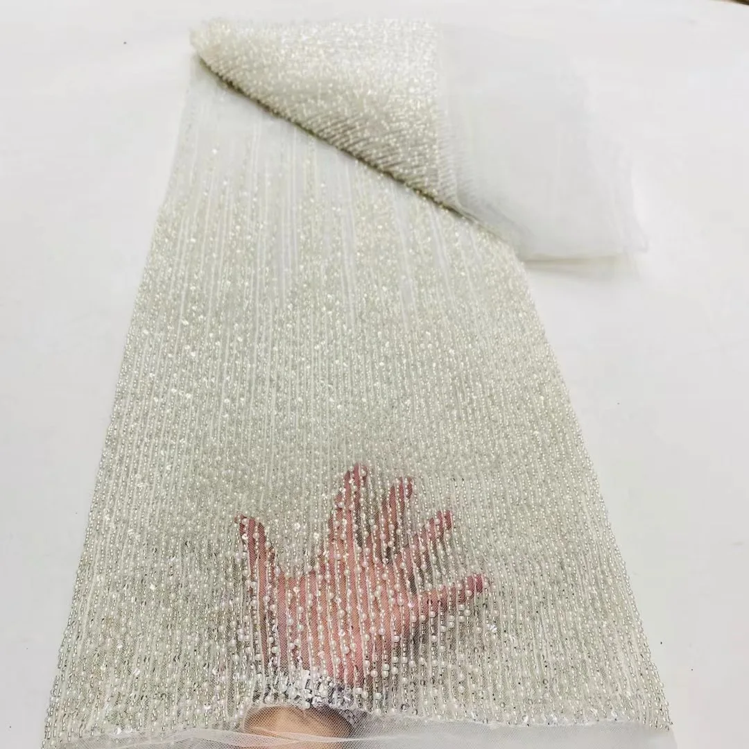 Африканская нигерийская тюль с вышивкой блестками кружевная ткань шитье платья