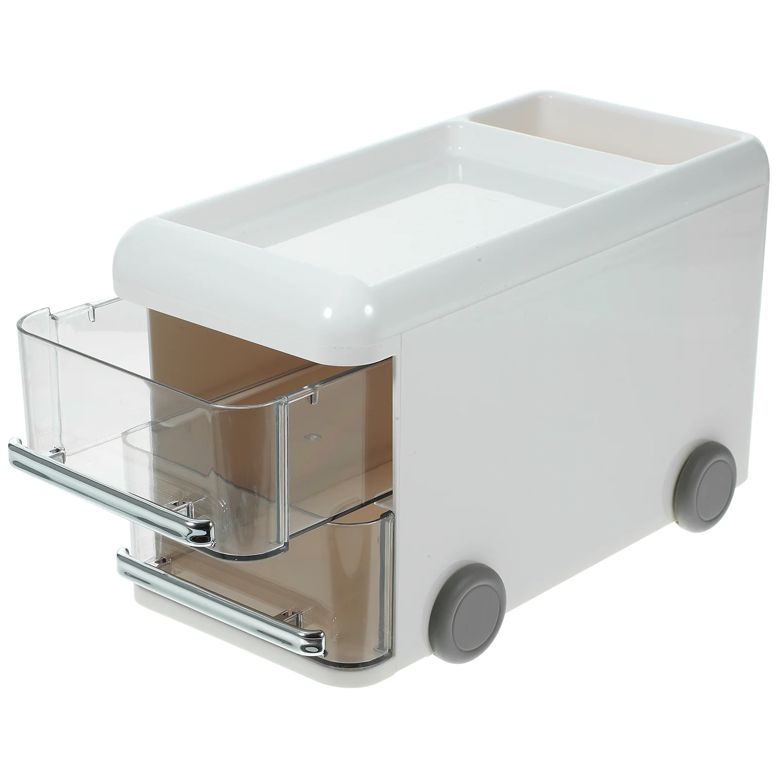 

Office Desk Bus Shape Counter Organizer Desktop Storage Box Drawer White Multi-functional DIY Pen Holder Student