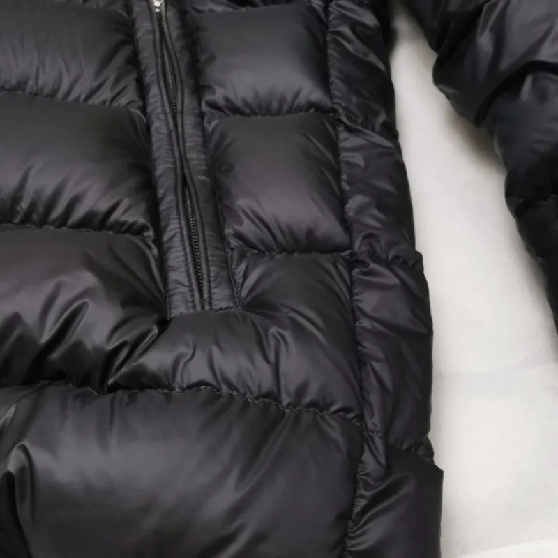 Осенне-зимний мужской пуховик с капюшоном пушистое теплое пальто лямкой на руку