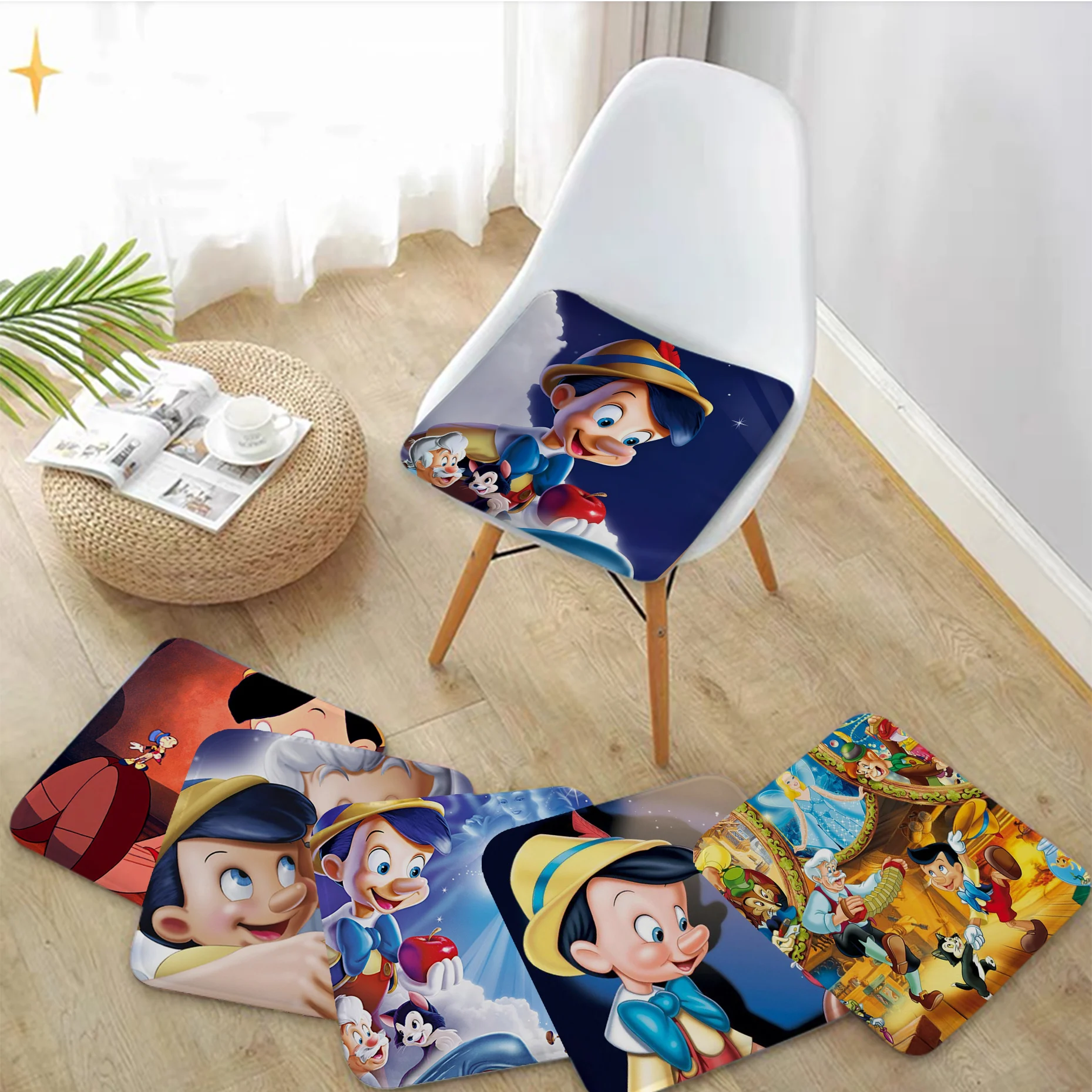 

Disney Pinocchio Four Seasons Chair Mat Soft Pad Seat Cushion For Dining Patio Home Office Indoor Outdoor Garden Chair Mat Pad
