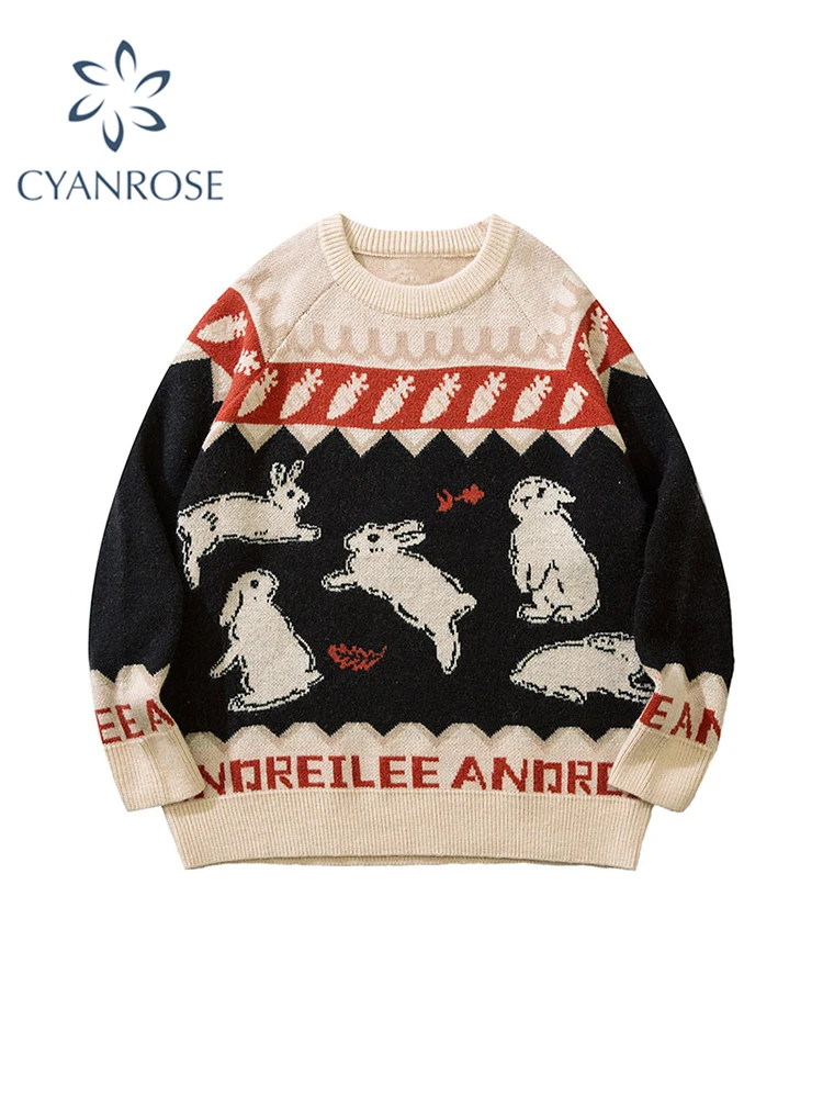 

Свитер женский трикотажный с круглым вырезом, в стиле Харадзюку