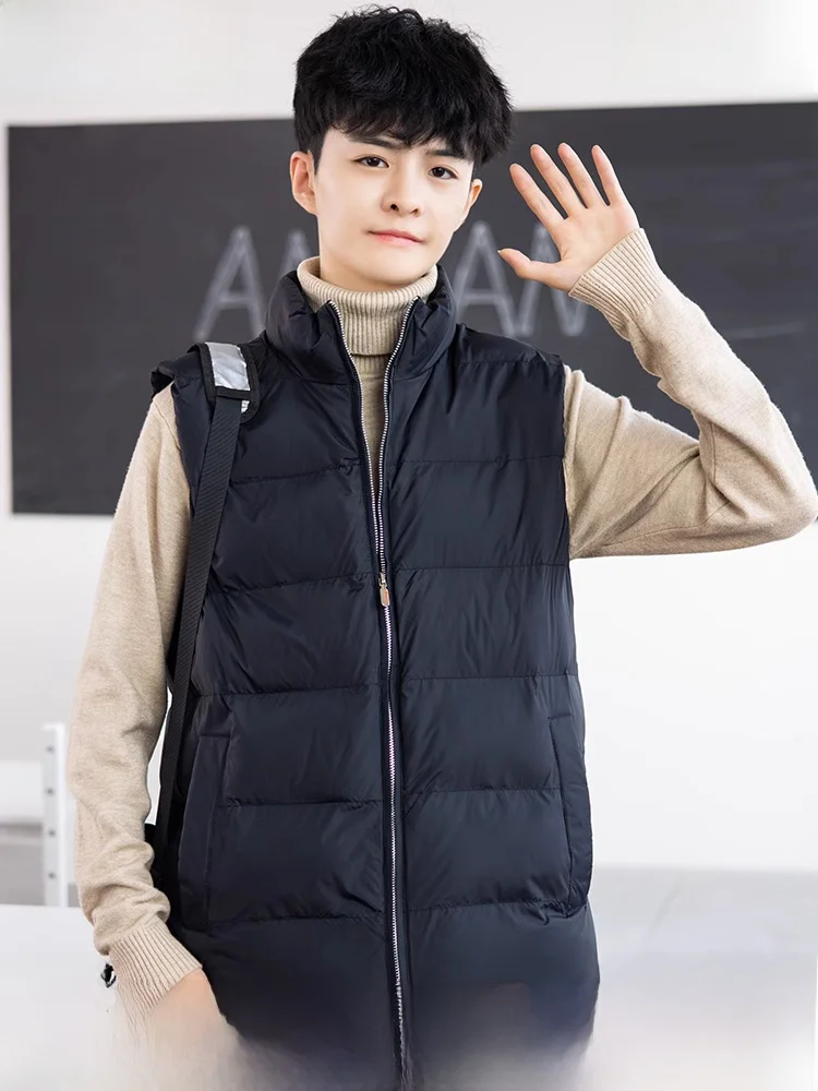 Autumn and Winter Vest Boys Outerwear Trendy 2024 New Junior High School Students Outer Wear Cotton Winter clothes |