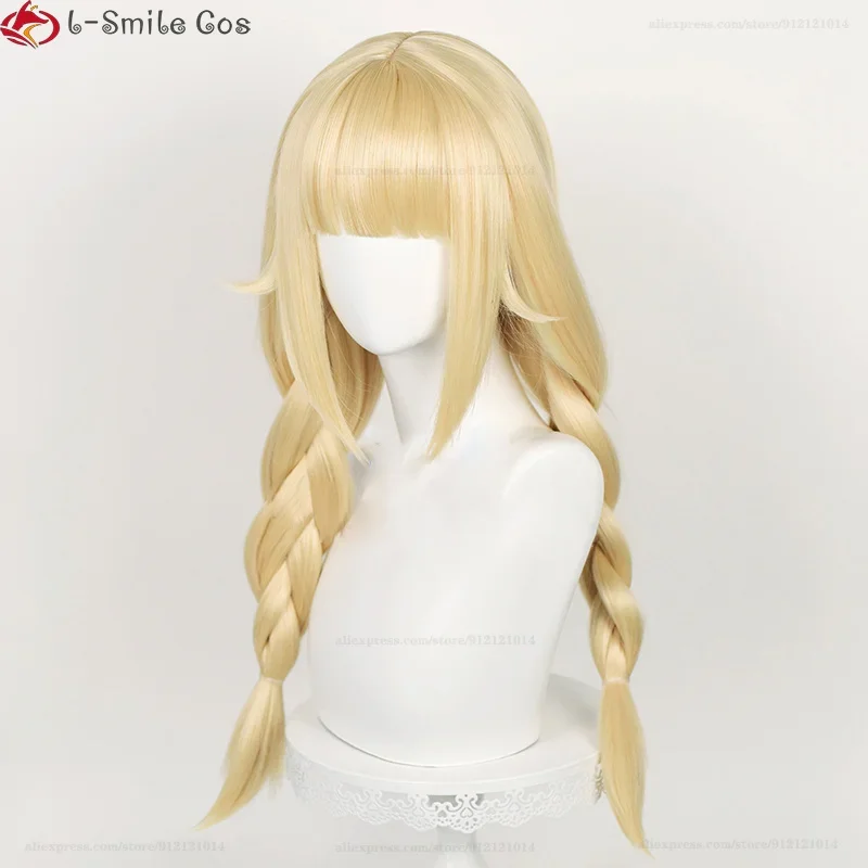 Парик для косплея аниме Paripi Koumei Tsukimi Eiko 65 см длинные золотисто-желтые смелые