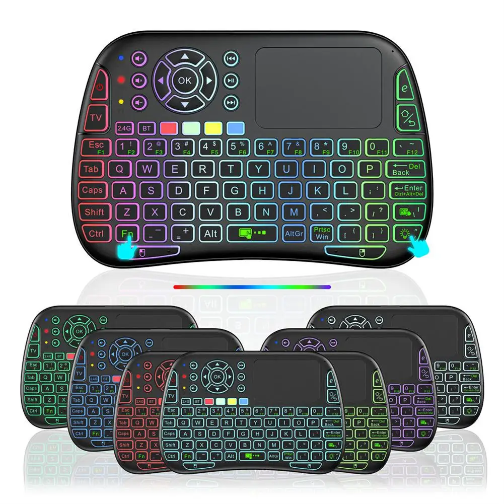 

M9 Smart Wireless Mini Keyboard Bluetooth 2.4g Dual Mode Touchpad Colorful Backlight Keyboard for Windows OS X.Android 3.0