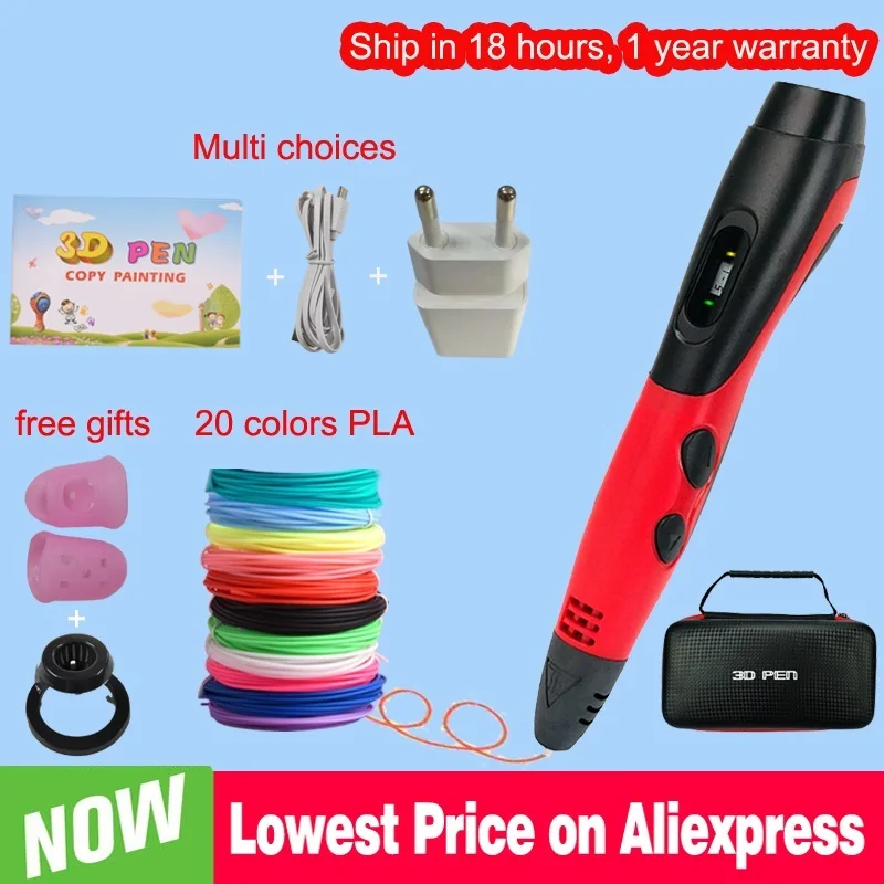 

3D Pen DIY 3D Printer Pen Drawing Pens 3d Printing Best for Kids for PLA ABS Filament Children Baby Gift