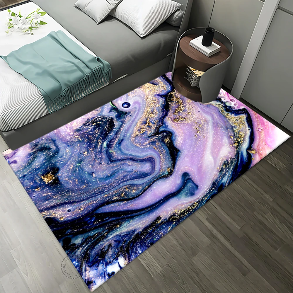 Marble New Year Printed Carpet for Living Room Rugs Camping stranger thing Picnic Mats Anti-Slip E-sports Rug Yoga Mat Fans gift