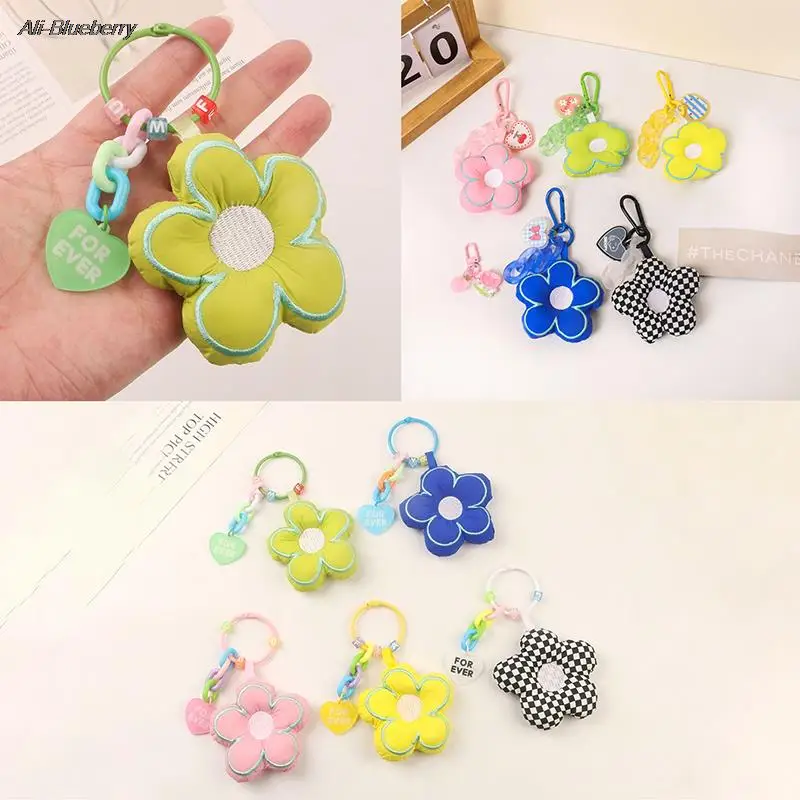

Sakura Fabric Flower Keychain Cute Jewelry Lanyard Car Bag Key Ring Pendant Hanging Accessories Kid Gift