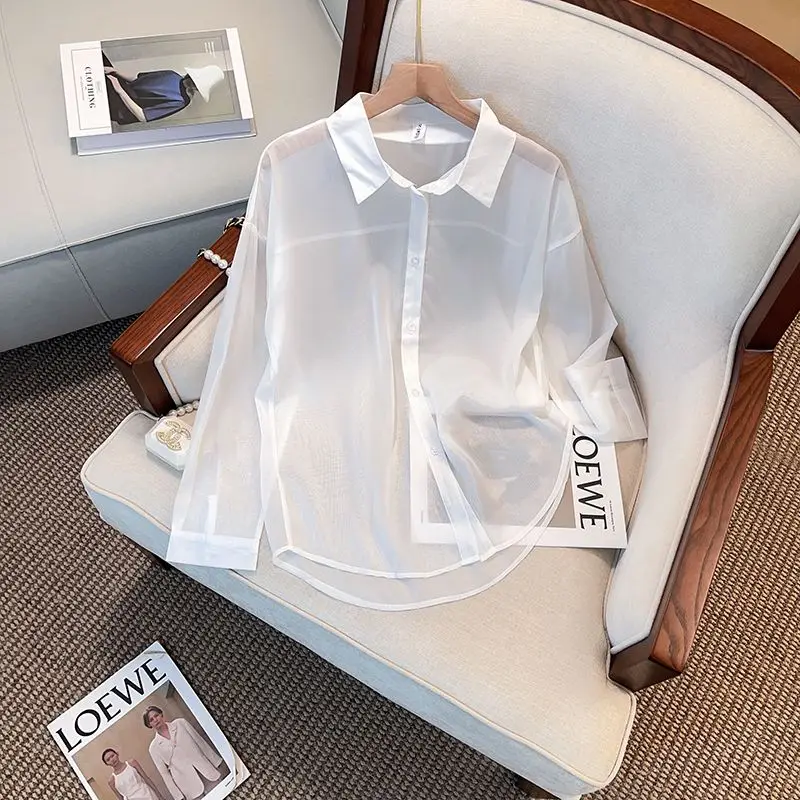 Женский прозрачный кардиган с защитой от солнца