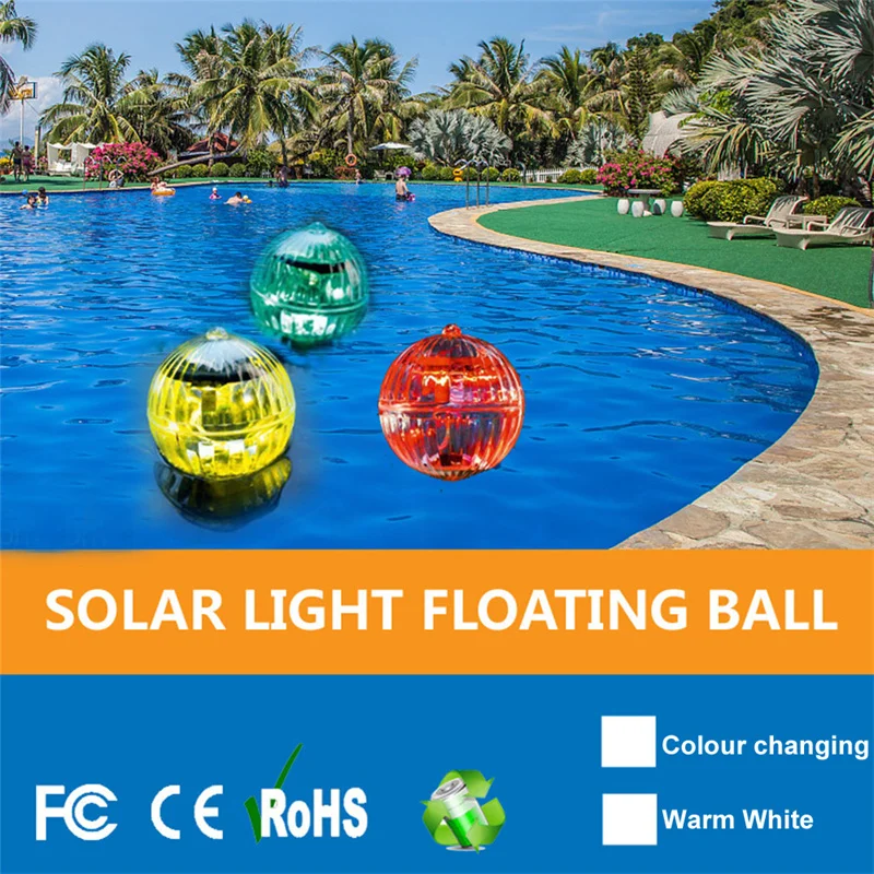 

Colorful Solar LED Water Float Light IP44 Waterproof Pool Lamp Underwater Light for Fish Tank Pond Swimming Pool Wedding Party