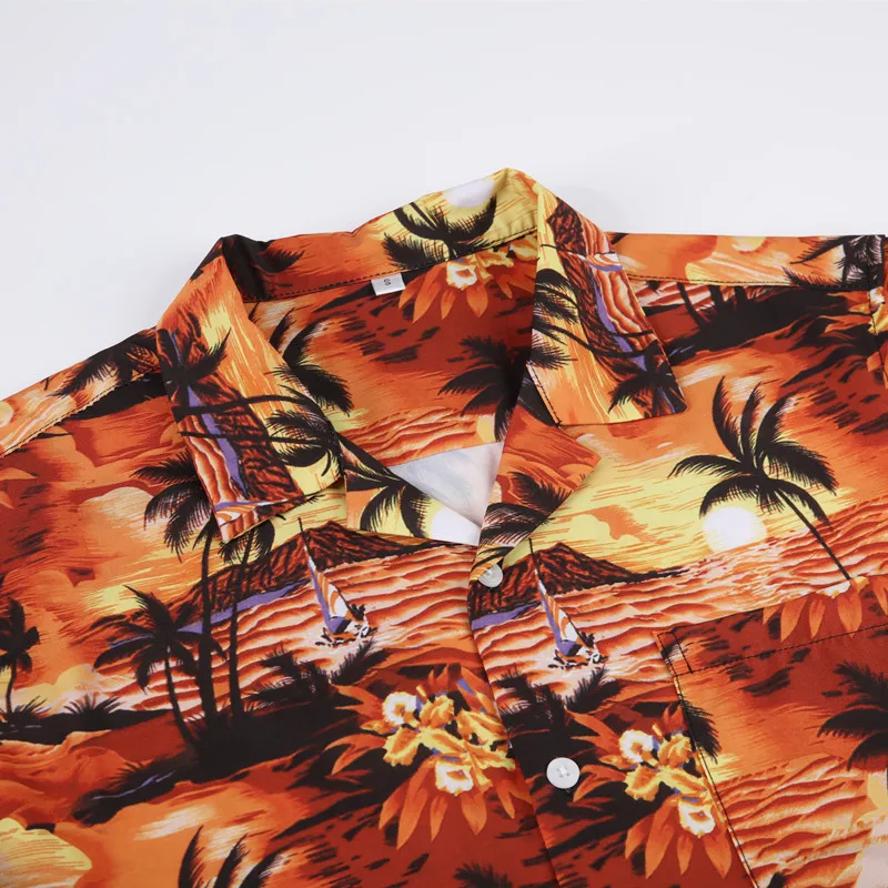 2022 Men Fashion Casual Hawaiian Printed Slim Fit Shirt And Male Social Short Sleeve Beach Aloha Shirt For Mens