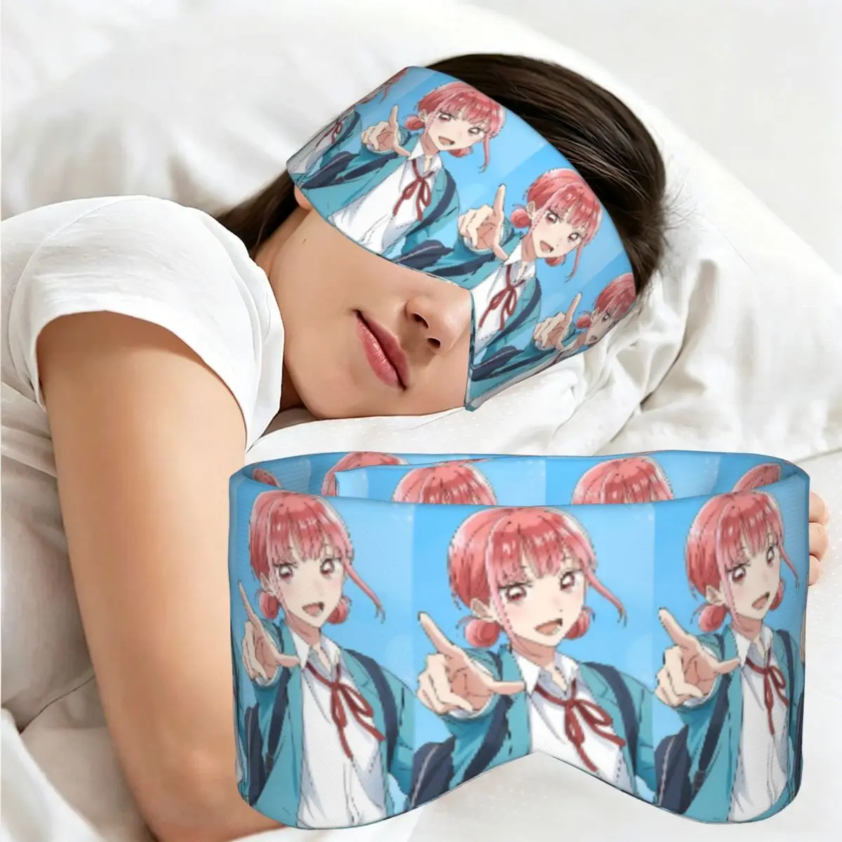 Фото Синяя маска для сна Blue Box Hina Chono Anime, блокирующая свет, портативная повязка на глаза для девочек и мальчиков, для офиса, дневного сна, вечеринок, подарок, повязка на глаза. №2