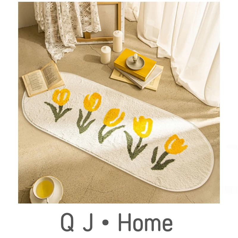 

INS 러그 Alfombra Fluffy Soft Bedroom Carpet Cute Children's Bedside Rug Kids Room Non-Slip Baby Playmats Long Living Room Mats