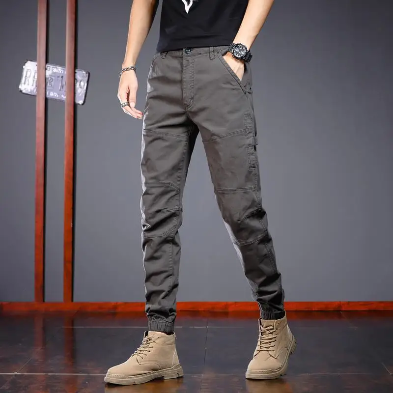 

Брюки-карго мужские прямые, весна-осень, 2022