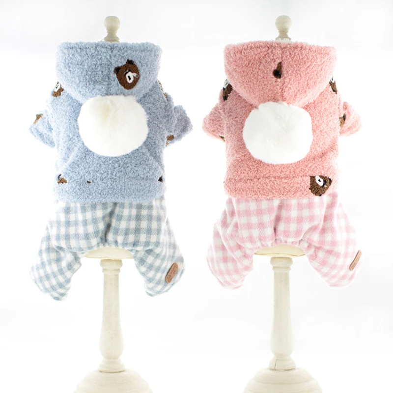 

Теплый комбинезон для собак, одежда для щенков Йорк, померанский, Ших, тцу, мальтский Бишон, пудель, шнаузер, комбинезон для маленьких собак, ...