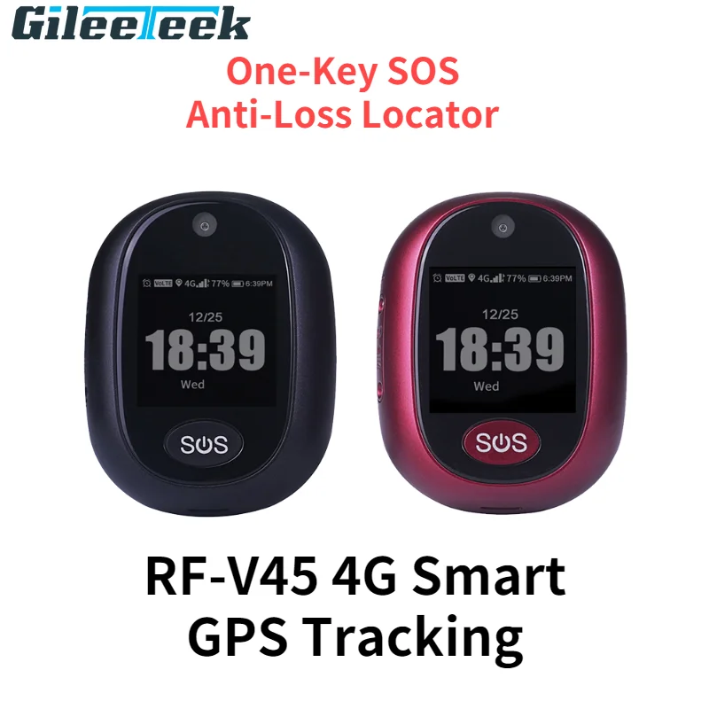 RF-V45 Mini Smart Tracking Kids GPS Tracker 4G Sim Card Smartwatch  GPS Tracking Pendent One-Key SOS Anti-Loss Locator Alarm