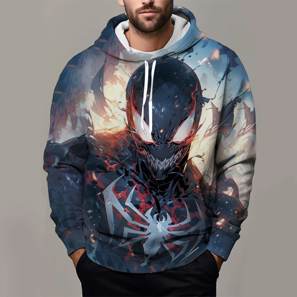 Толстовки с капюшоном принтом Marvel Venom для мужчин и женщин модный повседневный