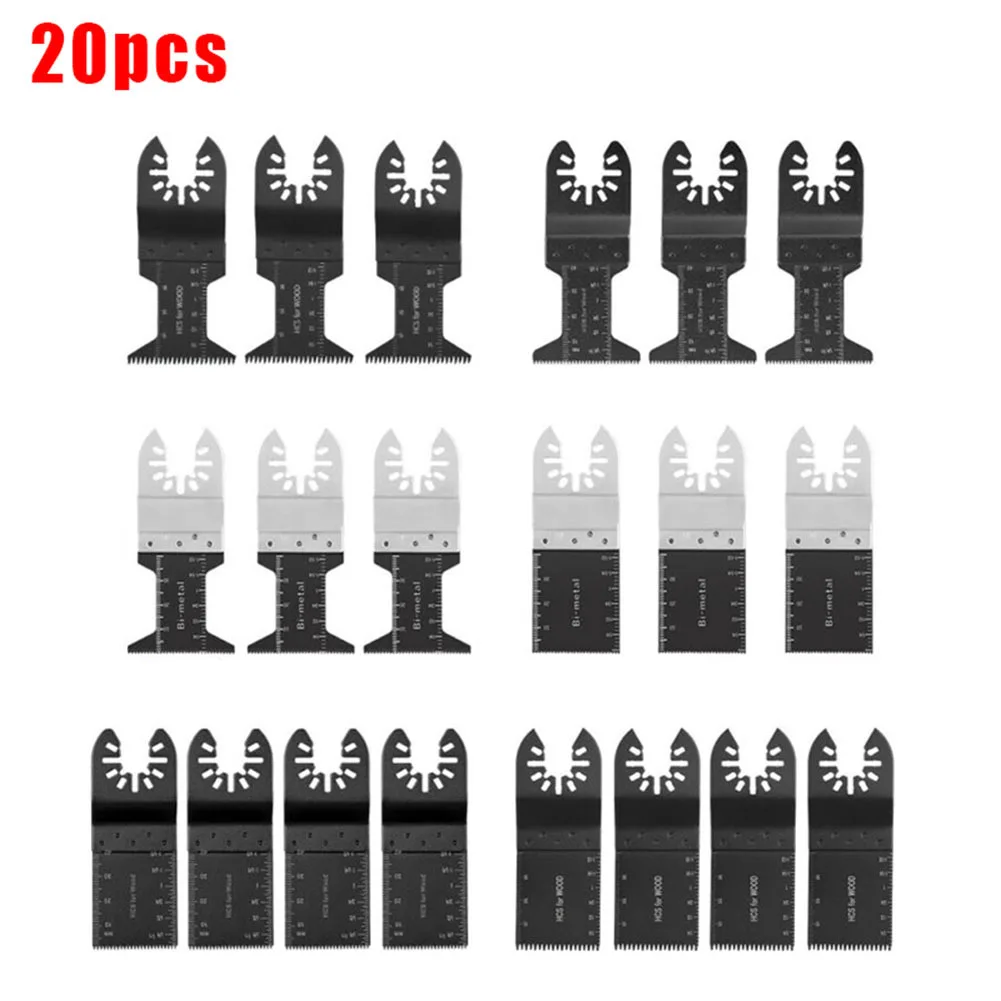 

20Pcs/Set HCS Oscillating Saw Baldes Multitool Quick Release Saw Blades Multi-Compatibility Oscillating Tool Accessories