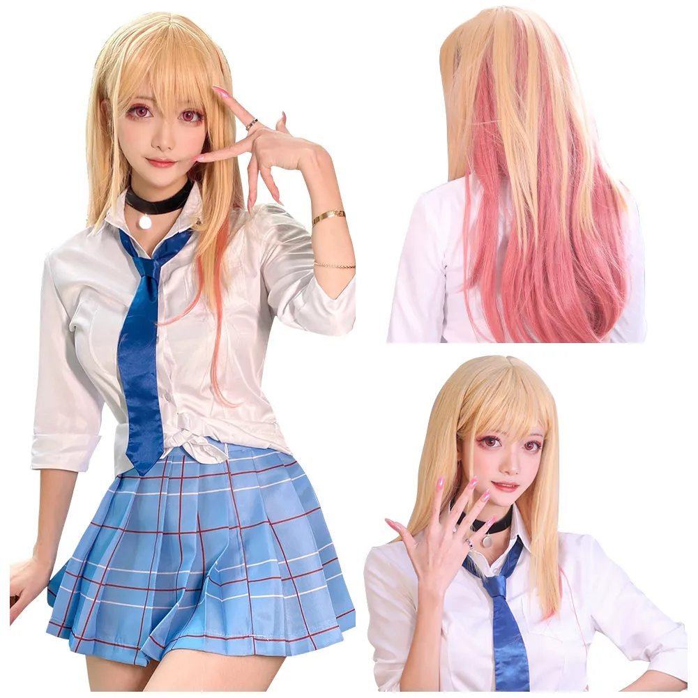 

Anime My Dress-Up Darling Marin Kitagawa Cosplay Costume School Uniform Skirt Outfits Halloween Carnival Suit