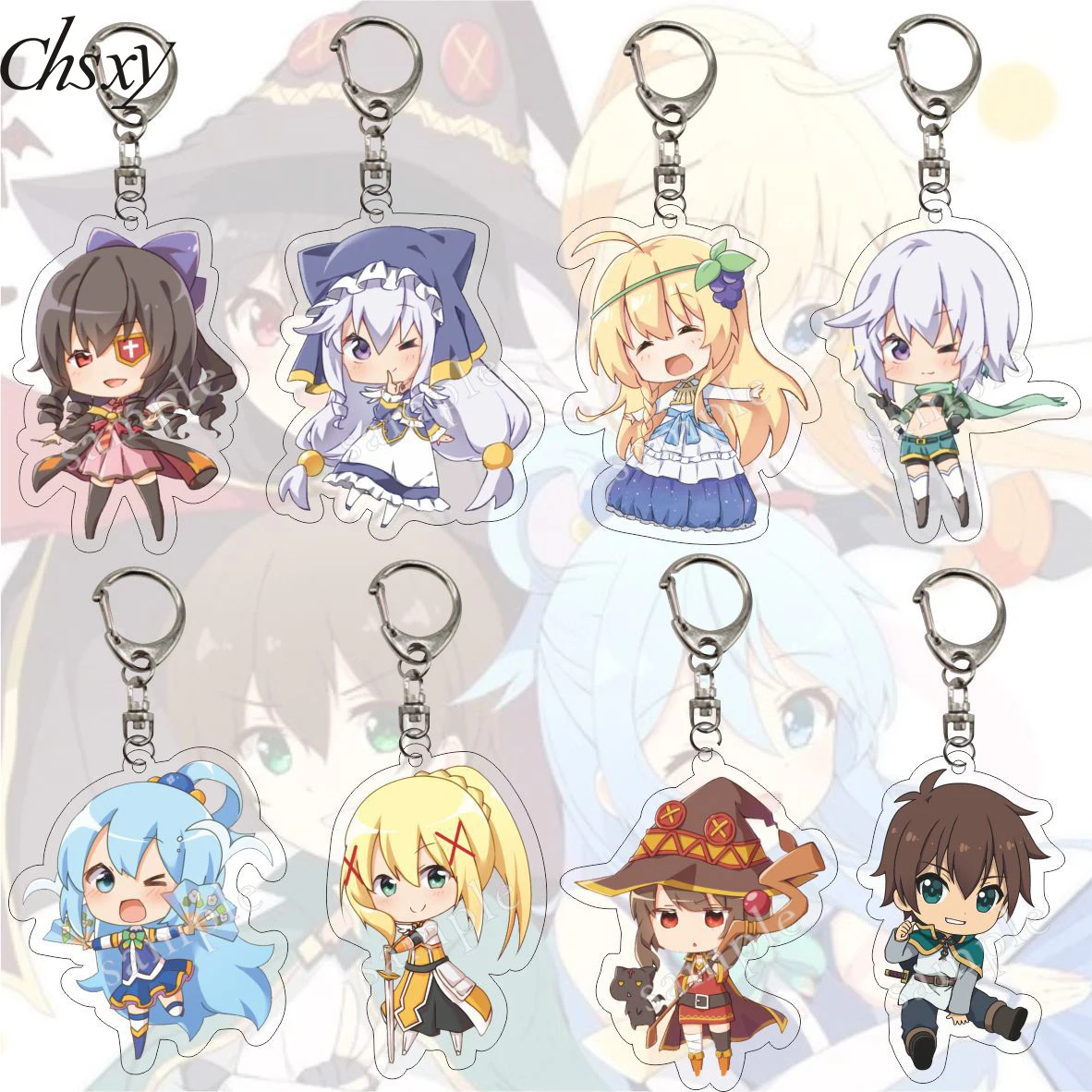 

Anime KonoSuba God's Blessing on this Wonderful World Acrylic Keychains Konosuba Megumin Aqua Lalatina Ford Dustiness Pendants