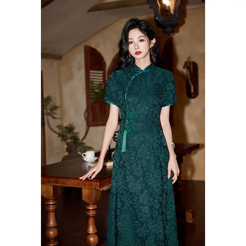 Элегантное старое Шанхайское китайское платье Aodai Cheongsam летнее винтажное