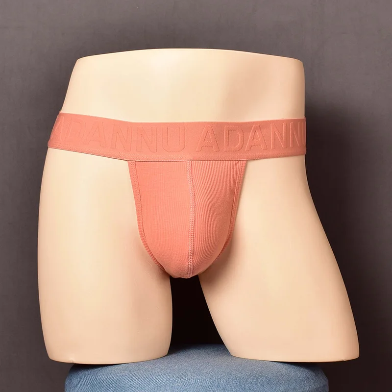 

Мужские трусы с низкой посадкой и высокой вилкой, эластичные хлопковые двухслойные U-выпуклые брифы с резьбой, модные сексуальные брифы