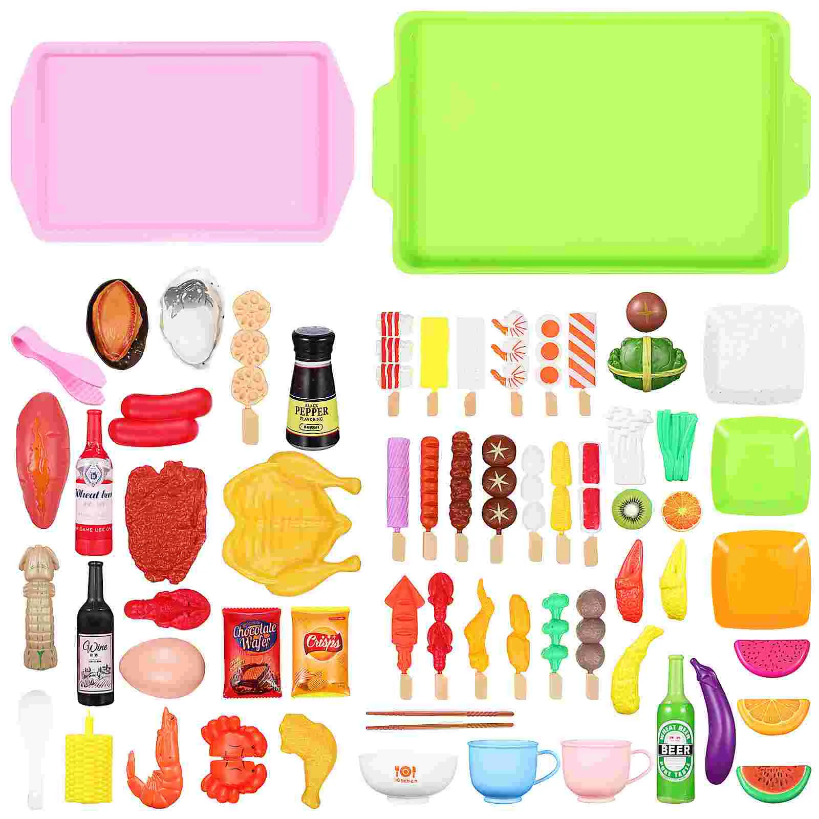 

Kids Bbq Grill Playset Grill Playset Food Prop Pretend Barbecue Kitchen Desktop Decor Cooking Roasted Toy