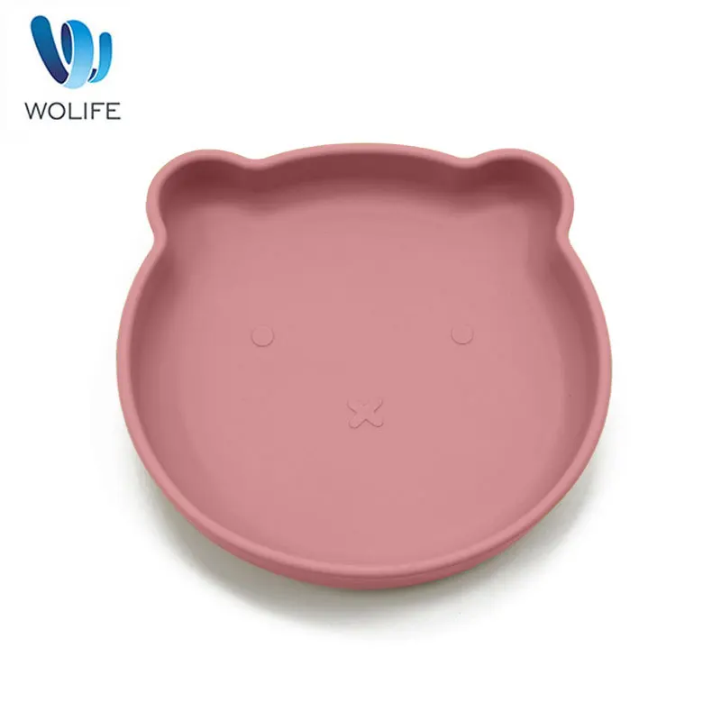 Оптовая продажа, OEM, изготовление на заказ, без БФА, детские мягкие противоскользящие и термостойкие силиконовые обеденные тарелки для малышей, силиконовые тарелки