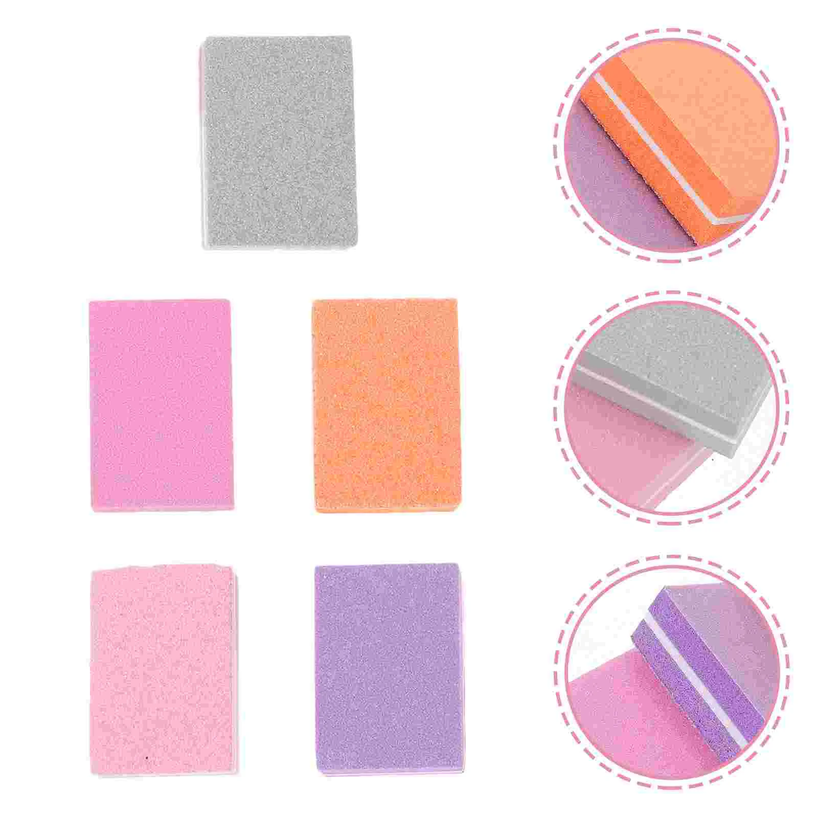 

50 Pcs Nail File Block Grinding Dual Side Small Tofu Sanding Sponge Buffer Toenail