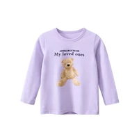 t shirt child clothing spring autumn purple bear long sleeve tees for girl boy toddlers