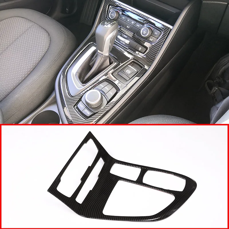 

Carbon Fiber Style For BMW 218i Gran Tourer F45 F46 2015-2018 ABS Chrome Center Console Gear Shift Frame Cover Trim Y
