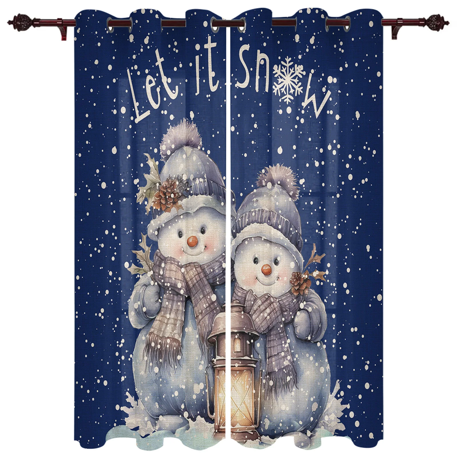 

Рождественские снеговики, снежинки, оконные шторы для гостиной, роскошные шторы для спальни, кофейные декоративные занавески для кухни