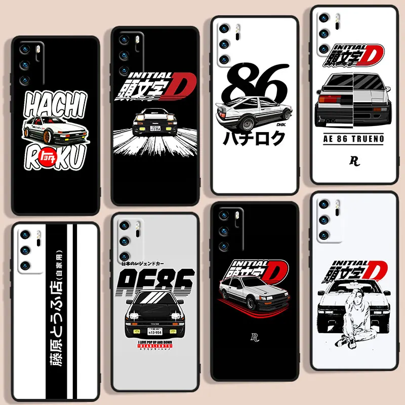 Lnitial D AE 86 Phone Case For Huawei P Smart Plus 2019 Z 2020 S Nova 2i 3 3i 5 5T 7 7i 8 8i 9 9SE Black Funda Cover Soft Back