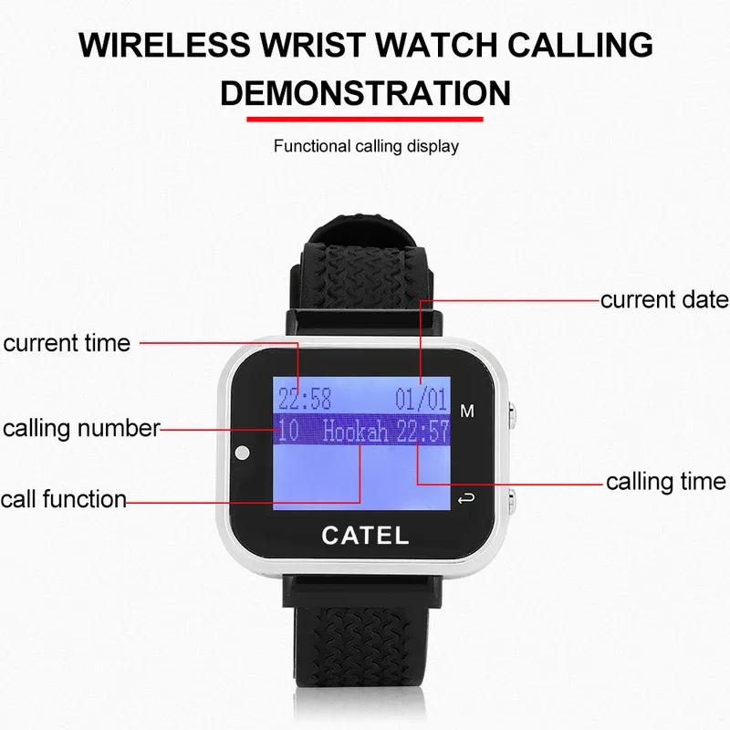 QWICALL 20 кнопочный 4 Часы Беспроводная система вызова кнопка передатчик