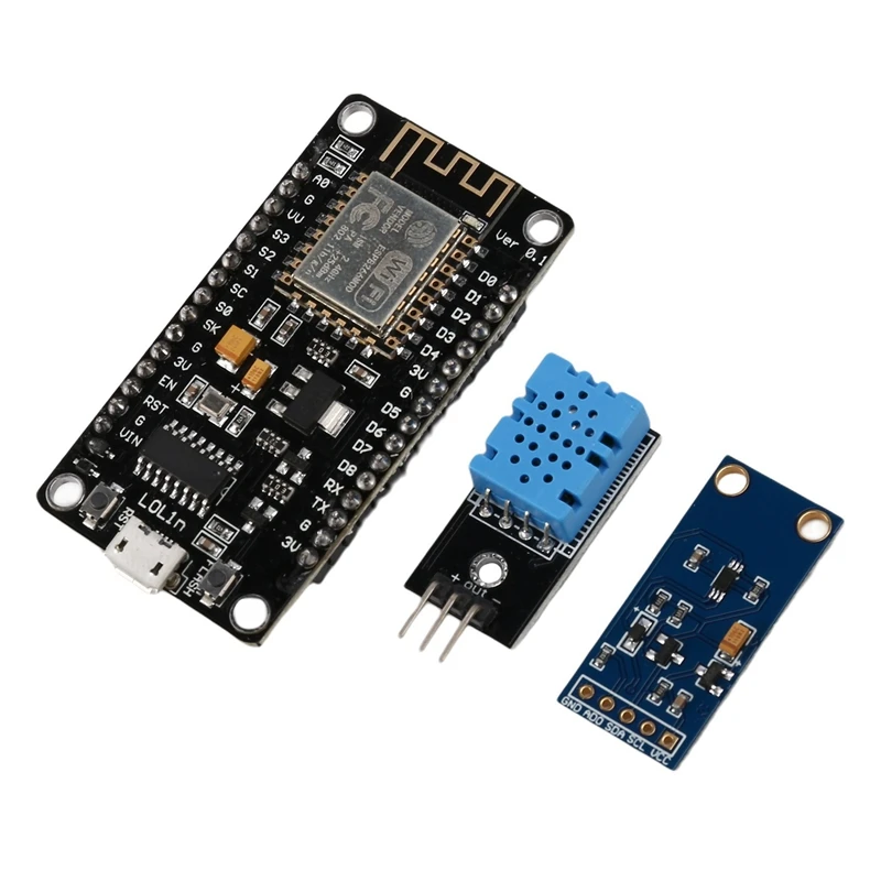 Комплект метеостанции ESP8266 с светильник чиком температуры и влажности DHT11 BMP180 0 96