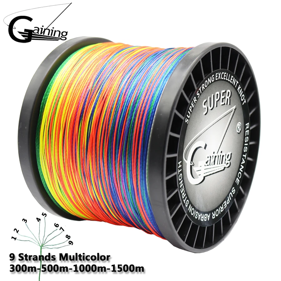 

Braid Wire 9 Strands Braided Fishing Line 300m 500m 1000m 1500m PE Multifilament Multicolor SUPER Strong X9 Fish Lines 20-200LB