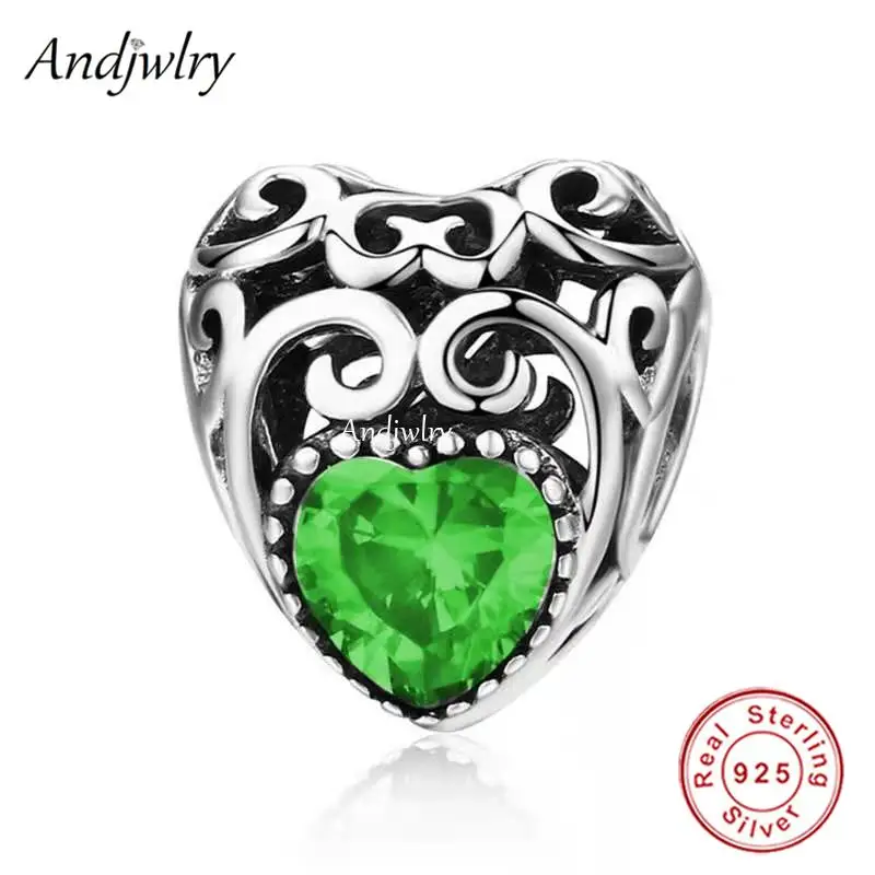 

Fit Bracelet Charms Silver 925 Original Beautiful Zircon Openwork Heart Charms Beads Bracelet&Bangle Jewelry Berloque