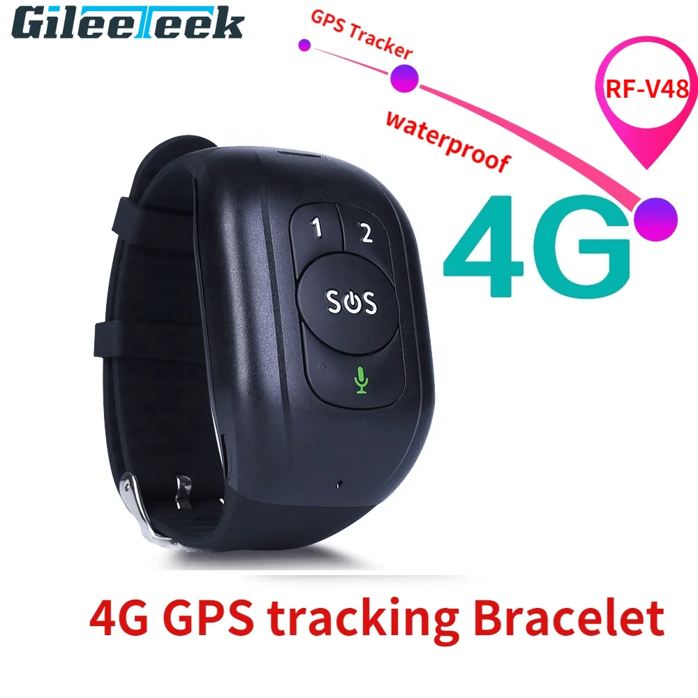 GPS Watch Traker RF-V48 GPS 4G GPS Tracker Device SOS Button Wristband Bracelet Emergency Alarm Heart RateBlood Pressure Monitor