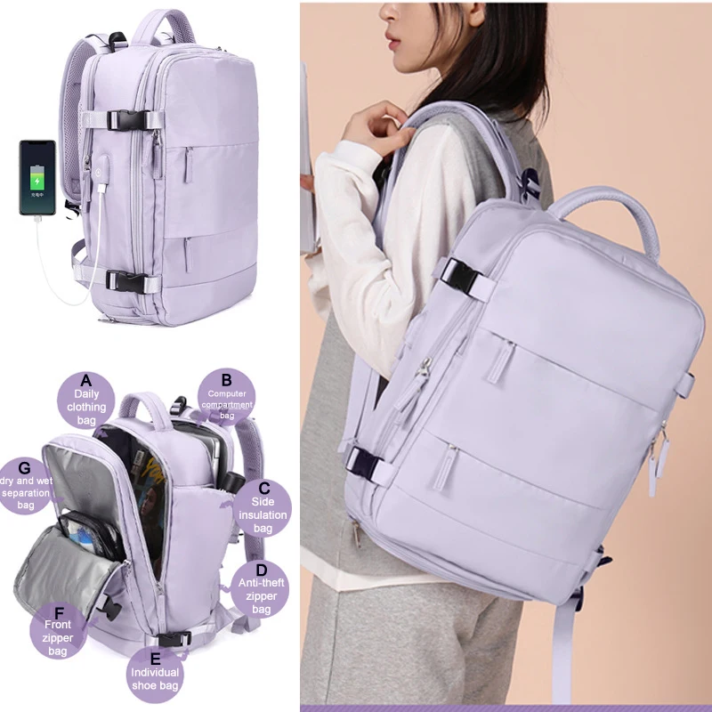 Outdoor Casual Women'S Backpack Large Capacity Travel Business Laptop Bag High Quality Cabin Plane 40x20x30 Briefcase Back Pack