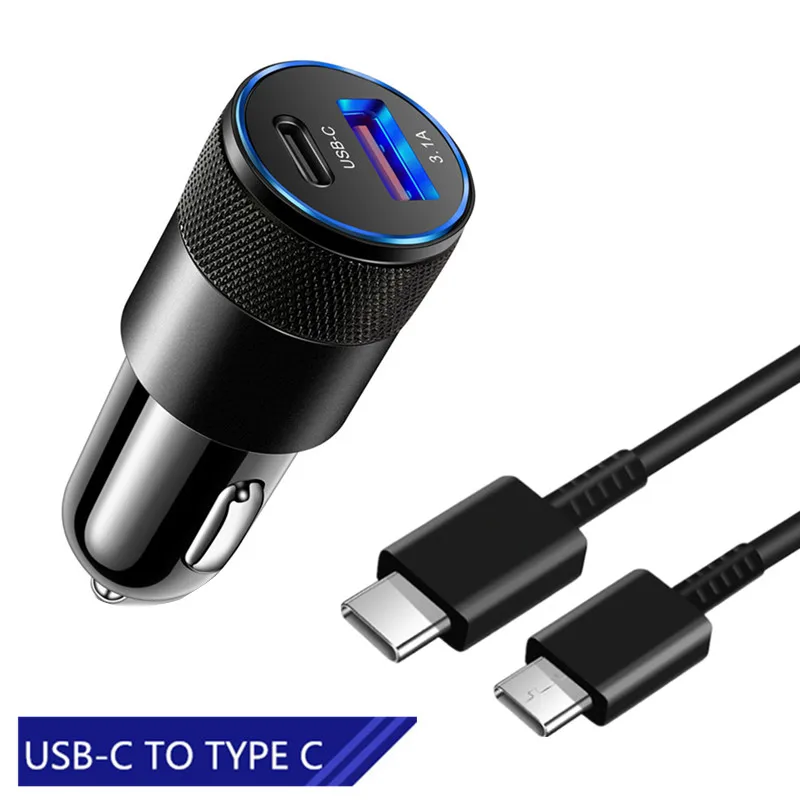 

PD USB C Car Charger Quick Charge For Smartphones For iPhone 12 11 Xiaomi Redmi 10 Samsung Galaxy S22 Type C Phone Charger Cable