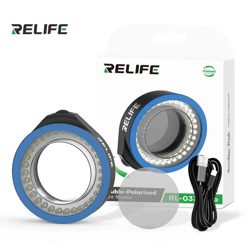 

RELIFE RL-033E Pro кольцевая лампа для микроскопа с двойной поляризацией для пайки, ремонта стереомикроскопов, источник света