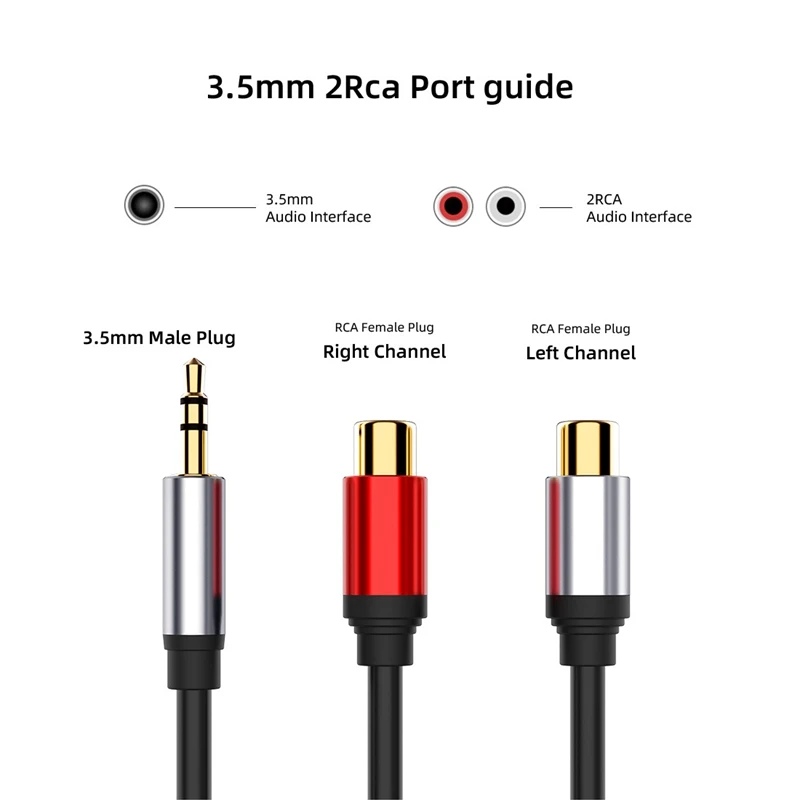 Аудиокабель со штекером 3 5 мм на гнездо 2RCA Aux Y-образный адаптер RCA-кабель для Iphone MP3