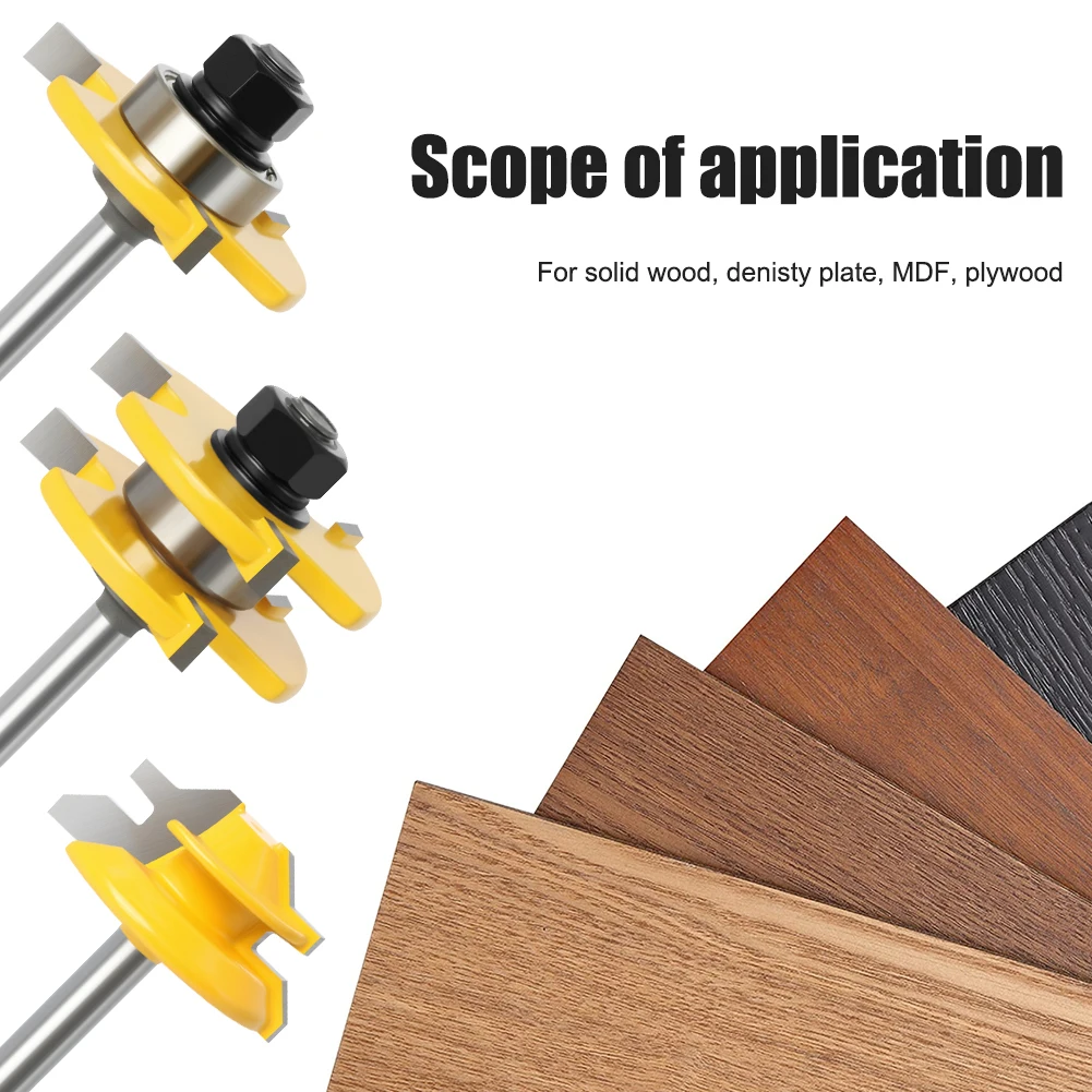 Набор концевых фрез комплект из 3 насадок 6 мм/1/4 дюйма/8 мм с хвостовиком 45