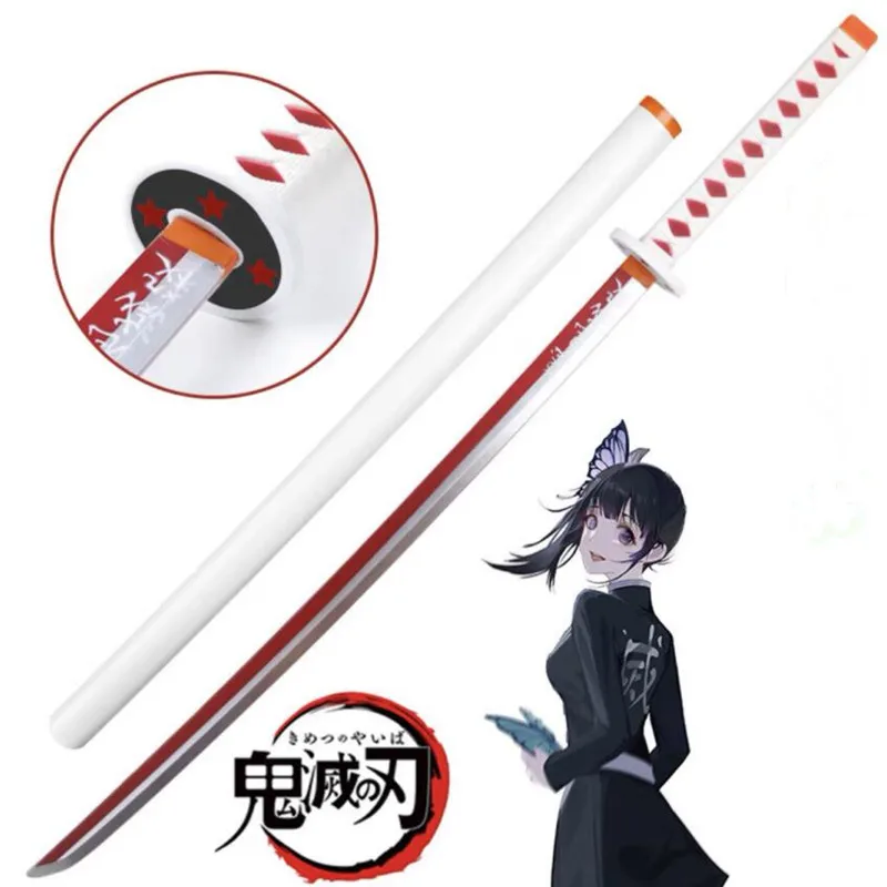 

Anime 1:1 Sword Weapon Demon Slayer Kimetsu no Yaiba Kochou Kanae Sowrd Cosplay Ninja Knife PU Prop Model Decor 104cm