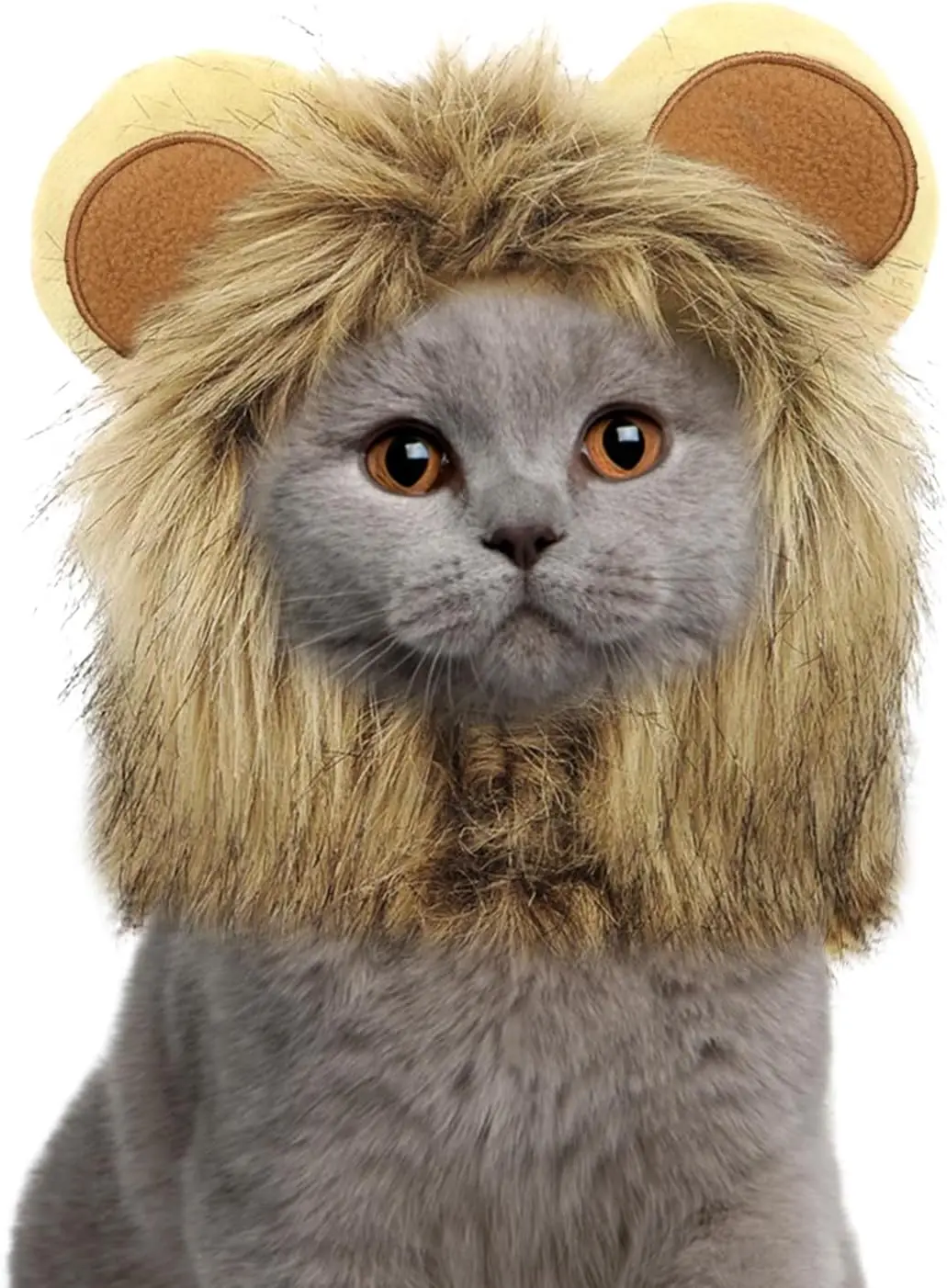 

ATUBAN Pet Halloween Costume Cat Lion Mane Wig Halloween Outfit Small Dog Lion Hat,Pet Cosplay Costume Lion Wig for Cats Dogs