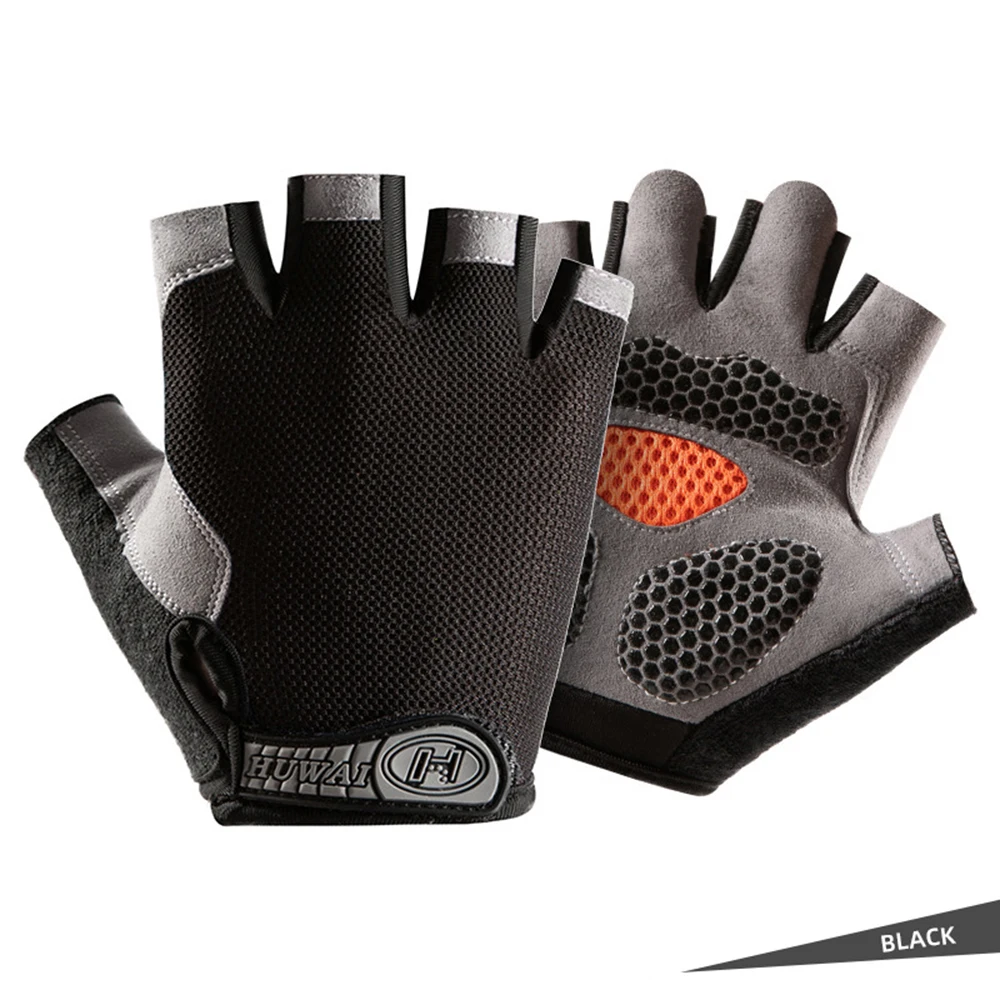 

Cycling Glove Breathable Half Finger Men Women Anti-skid Anti-sweat Thickened Pad Bodybuilding Gloves Elastic Hiking Gloves