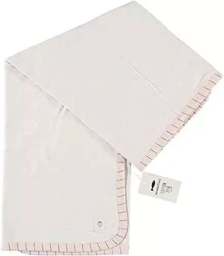 

-blanket, double wrap COTTON printed striped white/pink, soft baby blanket, baby blanket months, COTTON blanket