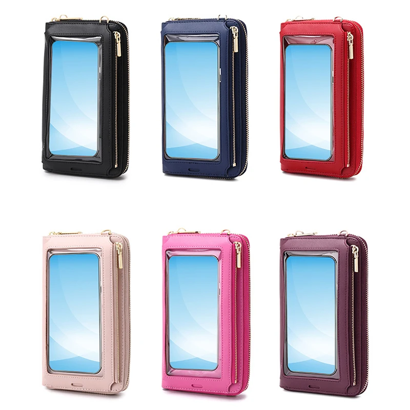 

Women Fashion Multifunction Handbag Ladies Touch Screen Wristlet Handbags Protection Small Wallet Purse Crossbody Phone Bags
