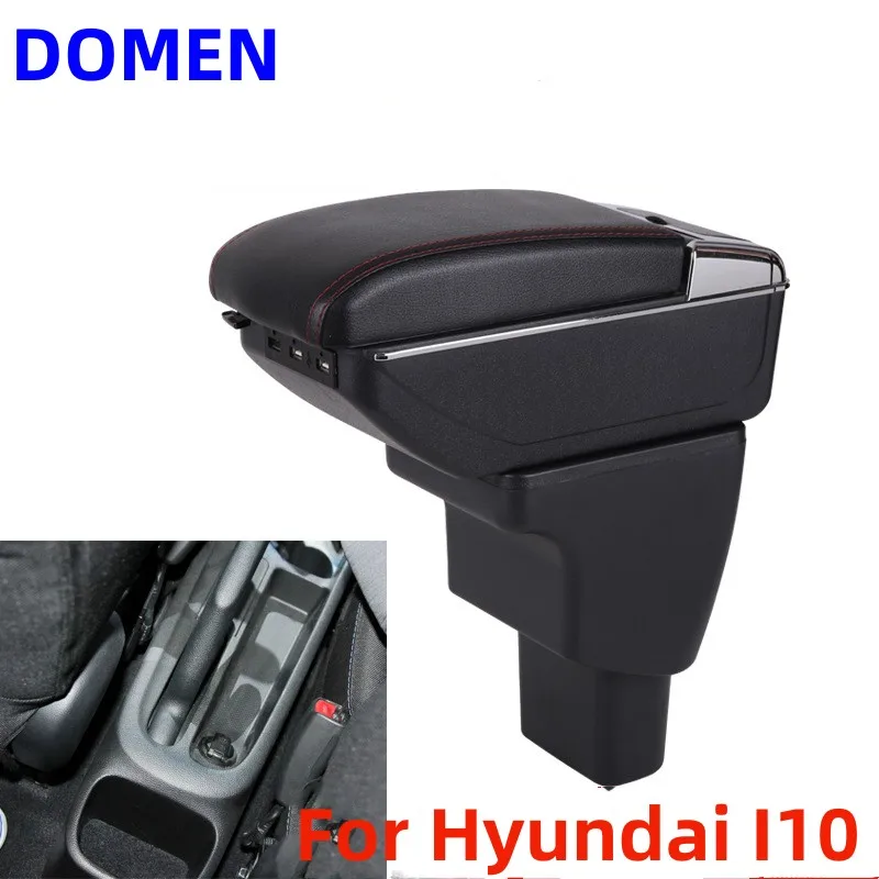 

For Hyundai I10 armrest box Retrofitting of dedicated storage boxes for automobiles Large Space Dual Layer USB Charging