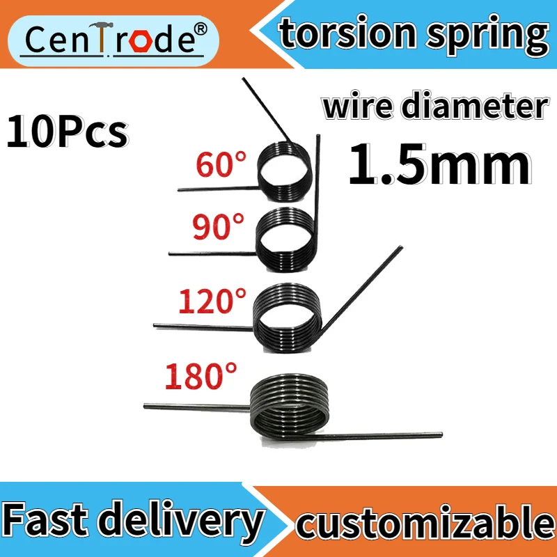 Wire diameter 1.5mm V-type spring torsion spring small torsion spring  torsion torsion spring Angle 180/120/90/60 degree 10piece