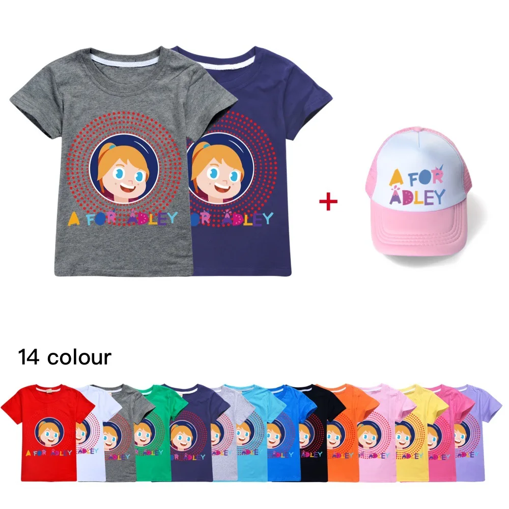 

Детская летняя хлопковая футболка с коротким рукавом и принтом